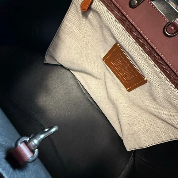 Coach 1941 Rogue Bordeaux Gloved Tanned Leather Tote Shoulder Bag - Picture 5 of 7